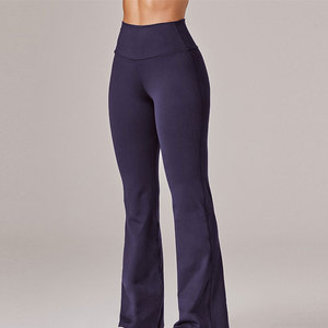 Women <b>Flare</b> <b>Legging</b> Spandex Polyester Elastic Waist Solid Eco-Friendly Breathable New Design - Product Image 1