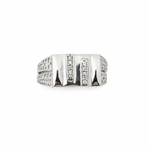 925 Sterling <b>Silver</b> Pave Moissanite Geometric Signet <b>Ring</b> for <b>Men</b> Hip Hop Wedding Party Daily Wear Jewelry Gift - Product Image 2
