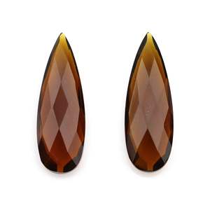 Nouvel Arrivage – Pierres Précieuses Calibrées en Quartz Fumé Brun Naturel Forme Poire Briolette 10x30mm pour Fabrication de Bijoux – Vente en Gros - Product Image 1