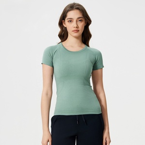 เสื้อเชิ๊ตผู้หญิงผ้าไนลอน100% 160gsm เข้ารูปสำหรับใส่วิ่งเสื้อยืดสำหรับใส่ออกกำลังกายเล่นโยคะ - Product Image 6