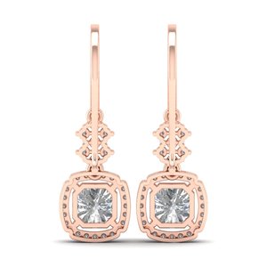 Boucles d'oreilles pendantes REYES personnalisées en argent sterling 925 avec diamants HPHT CVD cultivés en laboratoire, plaquées or 14 carats, pour mariage et soirées, bijoux raffinés - Product Image 4