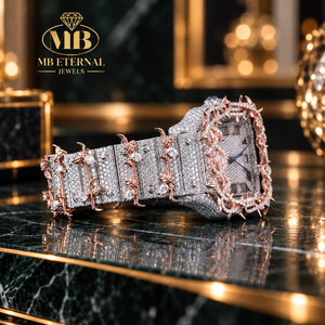 Reloj de Diamantes de Lujo MB ETERNAL JEWELS, Cuadrado, Aleación, 41 mm, Cristal de Zafiro, Analógico, Números Romanos, Movimiento de Cuarzo, Cierre de Joyería - Product Image 2