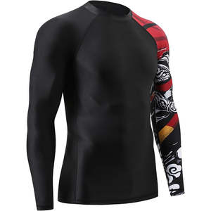 Ropa Deportiva Flexible para MMA y Boxeo, Rashguards con Logotipo Personalizado, Nuevo Estilo con Cuello Redondo para Hombre - Product Image 3