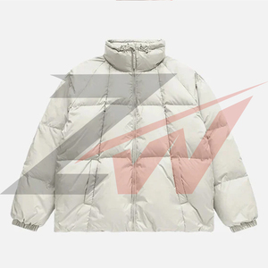 Stylish Men's <b>Lightweight</b> <b>Puffer</b> <b>Jacket</b> Warm Bomber <b>Jacket</b> Zipper Fashionable Style Stand Collar Hooded Waterproof Eco-Friendly - Product Image 3
