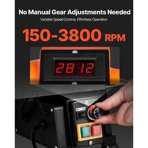 Tornio da banco per legno da 1 HP con velocità variabile 0-3800 RPM, banco da lavoro 12 x 18, motore DC brushless, CNC o non CNC - Product Image 4