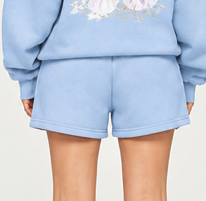 OEM <b>Custom</b> Women Hoodie Shorts Set Polyester Cotton Casual Screen Printing Personalized Print Lounge Outfit Matching Two Piece - Product Image 6