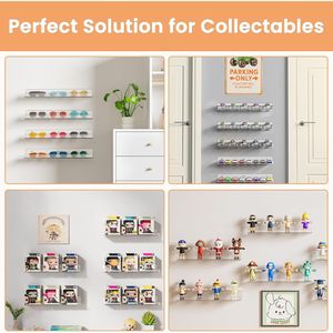 Étagères de salle de bain en acrylique 15 pouces, rangement flottant, lot de 4 pour l'organisation des petits espaces - Product Image 5