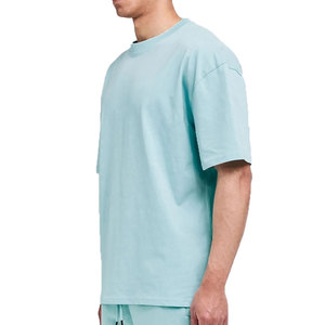 Camiseta de Hombre de Color Sólido, Talla Grande, Cuello Redondo, 100% Algodón, Transpirable, Manga Corta, Estilo Deportivo - Product Image 5