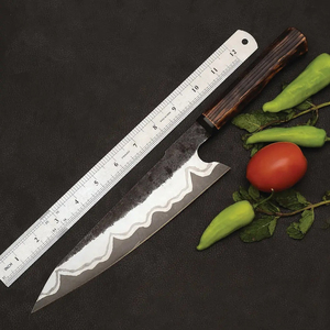 Burraq Ecommerce Custom Handmade Personalized Carbon Steel Chef <b>Knife</b> 8 Inch Blade 3.0mm Thick Smooth Surface Wood Handle Sheath - Product Image 5