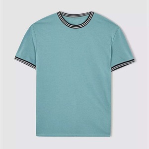เสื้อยืดคอกลมแขนสั้นสำหรับผู้ชายทรงปกติทรงหลวมผ้าฝ้ายคอกลมแขนสั้นทรงลำลองทรงพอดีตัวปกติสีทึบ - Product Image 3