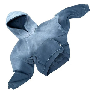 Sudadera con Capucha Premium 100% Algodón, Lavado Ácido, Estilo Vintage, para Hombre, con Logotipo Personalizado, Servicio OEM, Venta al Por Mayor - Product Image 3