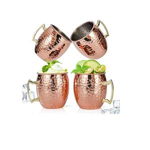 Ensemble de 4 tasses Moscow Mule en acier inoxydable plaqué cuivre gunmetal 18 oz, avec doseur et pics à cocktail pour boissons fraîches - Product Image 1