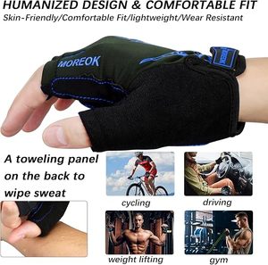 Guantes de Ciclismo sin Dedos, Guantes Deportivos Acolchados con Espuma Antichoque, Protección UV para Bicicletas y Pesca - Product Image 3