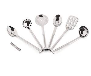 ชุดอุปกรณ์ครัวสแตนเลสขัดเงา 6 ชิ้น พร้อมด้ามจับตามหลักสรีรศาสตร์และหัวอเนกประสงค์ - Product Image 3