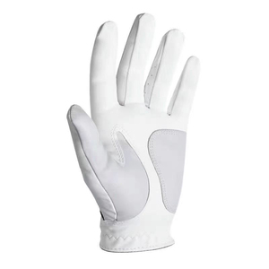 Guante de Carreras de Cuero Blanco de Dedo Completo con Cierre de Gancho y Bucle para Actividades al Aire Libre, Diseño Antideslizante Unisex - Product Image 4