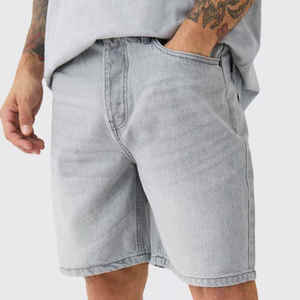 Shorts en jean respirants de haute qualité, coupe droite, tricotés, pour l'été, style décontracté, grandes tailles, streetwear - Product Image 1