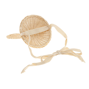 Sombrero de orejas de ratón de estilo vintage hecho a mano, juguete de mimbre natural para niños, gorros de mimbre para el sol, juego educativo para bebés - Product Image 4