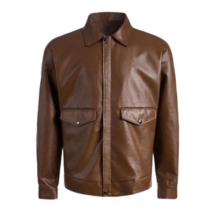 Veste en cuir de mouton véritable effet croco noir, haute qualité, cuir pleine fleur, pour homme, tendance, coupe slim. - Product Image 1