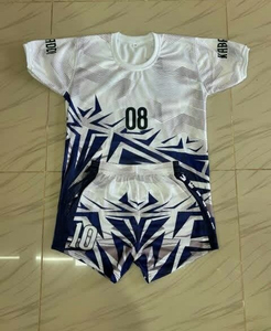 ชุดเสื้อฟุตบอลแบบซับลิเมชั่นสั่งทำพิเศษ แขนสั้น ลายเรขาคณิต แห้งเร็ว ผ้าโพลีเอสเตอร์ ชุดยูนิฟอร์มผู้ใหญ่ พร้อมชื่อและหมายเลข - Product Image 2