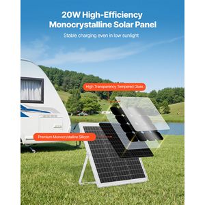 Regolatore MPPT Intelligente 20W 12V per Pannelli Solari, Caricabatterie Regolabile per Sistemi di Energia Solare con Mantenitore di Carica a Bassa Tensione - Product Image 2