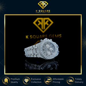 Montre unisexe de luxe en acier inoxydable, étanche, de bonne qualité, avec mouvement automatique à quartz, diamants et verre saphir, à ouverture par bouton-poussoir - Product Image 2