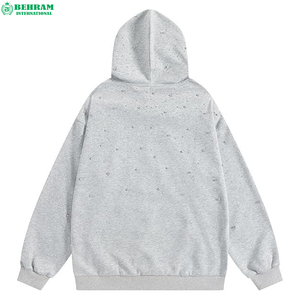 Sudadera con Capucha Extra Grande de Alta Calidad, Diseño con Pedrería, Informal, de Invierno, Tejido Francés, 2 Piezas - Product Image 1