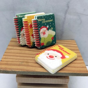 Christmas <b>Mini</b> <b>Notebook</b> Resin Dollhouse Decoration Figurine Santa Diary DIY Accessory for Age 14+ - Product Image 4