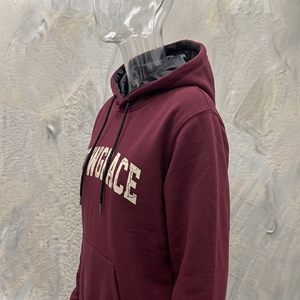 เสื้อฮู้ดผู้ชายสีแดงเลือดหมู Snowgrace ผ้าฟลีซคอตตอนลำลองสำหรับฤดูหนาว มีโลโก้ด้านหน้า ดีไซน์กระเป๋าเสื้อ ทรงปกติ - Product Image 6