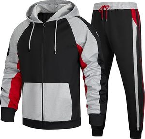 Trajes deportivos internacionales de calidad superior para hombre, conjuntos de sudadera para correr, conjunto de 2 piezas con capucha. - Product Image 4
