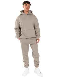 OEM High Quality Custom Breathable Streetwear Hooded Suit Print <b>Embroidery</b> Men's Sweatsuit Boxy Fit Cropped Hoodie <b>Set</b> for Men - Product Image 4