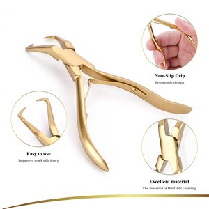 Pinzas para Extensiones de Cabello Doradas, Metálicas, con Agarre Antideslizante y Diseño Ergonómico para Instalación y Remoción - Product Image 4