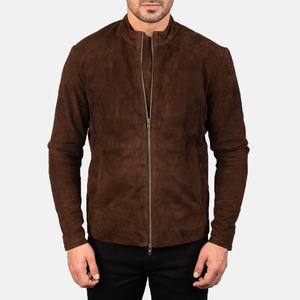 Veste en cuir pour homme, coupe ajustée, design élégant, automne-hiver, avec doublure, design personnalisé, col montant, coupe-vent, style simple - Product Image 4