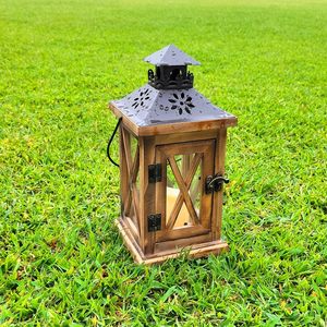 Export Quality Wooden Rustic <b>Lantern</b> with Farmhouse Style for Table Top Mantle Wall Hanging Display Wooden <b>Lantern</b> <b>Candle</b> Holder - Product Image 5
