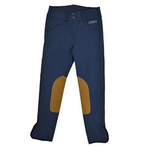 Pantalones de jinete Junior duraderos de alta calidad, fabricante indio, parche directo en la rodilla, ropa ecuestre de cuero para niños y caballos - Product Image 1