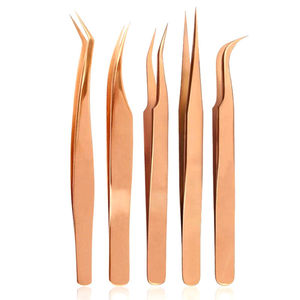 Pince à cils professionnelle en acier inoxydable anti-magnétique avec pointe fine et longueur de 10 mm pour l'extension des cils - Product Image 1