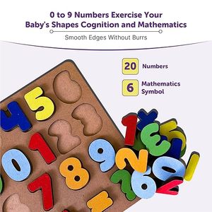 Mini puzzle en bois épais avec chiffres et feuilles, jouet éducatif pour enfants de 2 à 5 ans, facile pour les petites mains, idéal pour l'apprentissage des tout-petits - Product Image 6