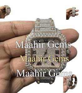 Nuevo y Elegante Reloj de Acero Inoxidable con Cristales de Moissanita VVS Color D, Estilo Hip Hop, Automático, Pasa el Test de Diamantes, Joyería - Product Image 1