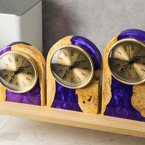 Handmade nghệ thuật độc đáo Deco biển sóng thiết kế bằng gỗ Đồng hồ treo tường tự nhiên hạt gỗ thạch anh lịch trang trí nội thất bàn bảng đồng hồ - Product Image 3