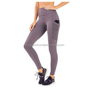 Femmes taille haute coupe ajustée panneau imprimé personnalisé travail poche Mobile Yoga vêtements actifs Legging et pantalon - Product Image 1