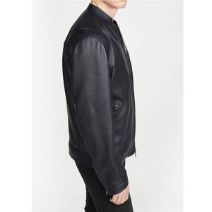 Chaqueta de Cuero Casual de Invierno para Hombre, con Cierre y Tecnología de Teñido Liso, Material de Primera Calidad, Precio al por Mayor - Product Image 3