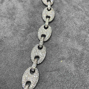 18mm iced cuban link <b>chain</b> 925 silver rhodium plated <b>necklace</b> moissanite <b>necklace</b> hip hop style moissanite <b>chain</b> - Product Image 2