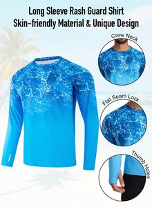 Customized Men's Swim Clothes UV Sun Protection <b>Long</b> <b>Sleeve</b> Quick Dry <b>Compression</b> <b>Shirts</b> - Product Image 2