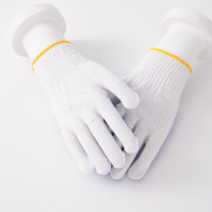 Guantes de Trabajo Flexibles de Algodón/PVC con Puntos, Superficie Texturizada en la Palma, Diseño Antideslizante, Sin Polvo, para un Manejo Seguro de Materiales - Product Image 3