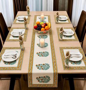 Unique Design Printed Table Mat Set with Matching <b>Runner</b> for Dining Decor and Home Daily Use Available At Reasonable Price - Product Image 4