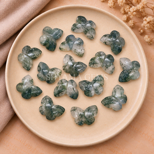 <b>Moss</b> <b>Agate</b> Butterfly Shape 13mm Faceted Gemstone Beads for Jewelry Making Wholesale Loose Stone Beads Craft Supplies - Product Image 2