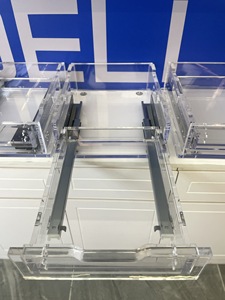 Glissières télescopiques modernes à fermeture amortie de type coulissement complet pour tiroirs de meubles de cuisine, de salle à manger et de chambre - Product Image 2