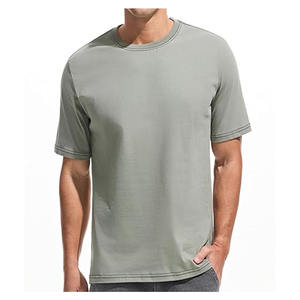 T-shirts pour hommes en tissu tricoté, manches courtes, 100% coton, 220 g/m², col rond, logo sur le devant, impression personnalisée, respirant, écologique - Product Image 3