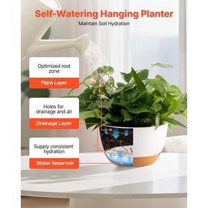2 confezioni da 10 pollici fioriere sospese per interni ed esterni cesti appesi per vasi di fiori - Product Image 2