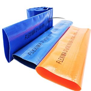 Tubo de manguera plana de PVC duradero para riego agrícola, descarga de bomba de agua, suministro de manguera plana ligera y flexible - Product Image 1