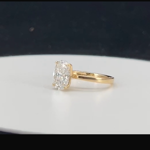 Oval Lab Grown Diamond Engagement <b>Ring</b> 18K Yellow Gold D VS1 IGI Certified CVD Created Solitaire <b>Fine</b> Jewelry For Women - Product Image 3